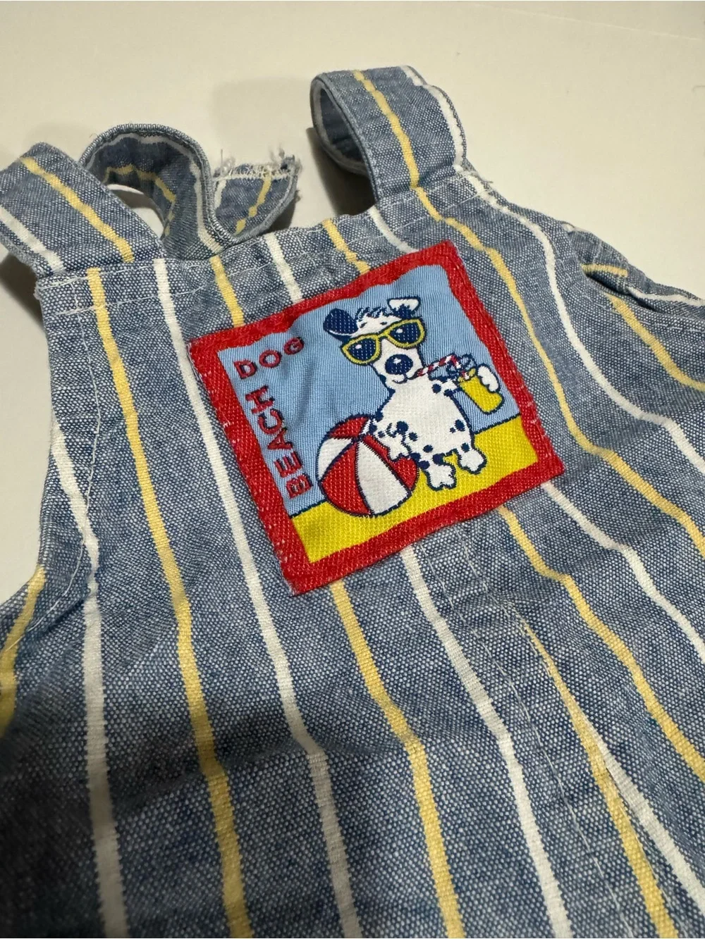 OshKosh B’Gosh Beach Dog Bubble Romper 3-6M Striped Shortalls Vintage